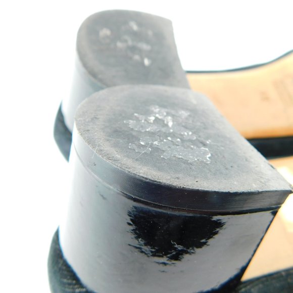 AGL Attilio Giusti Leombruni Black Suede Leather Cap Toe Block Heel Pumps 42 - Picture 8 of 10